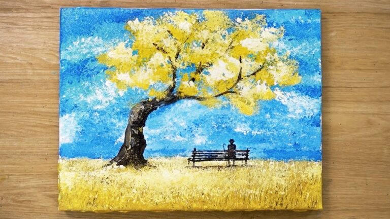 How to draw a Man on a Bench / Aluminum Painting Technique #428