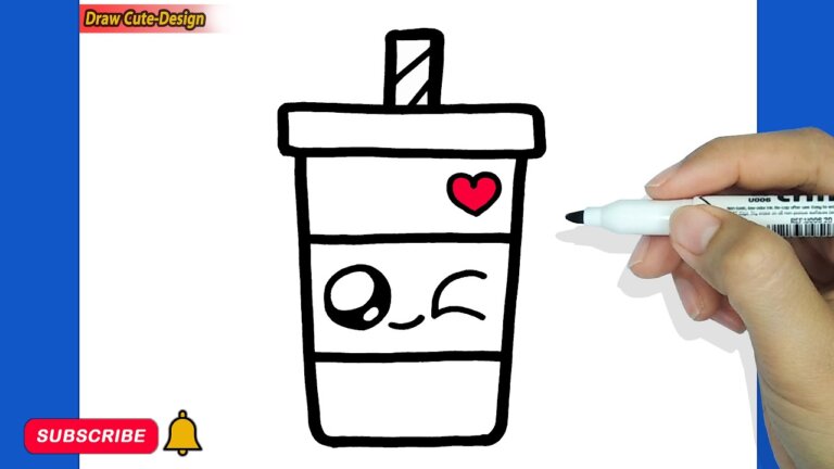 HOW TO DRAW A CUTE DRINK   -  SUPER EASY AND KAWAII
