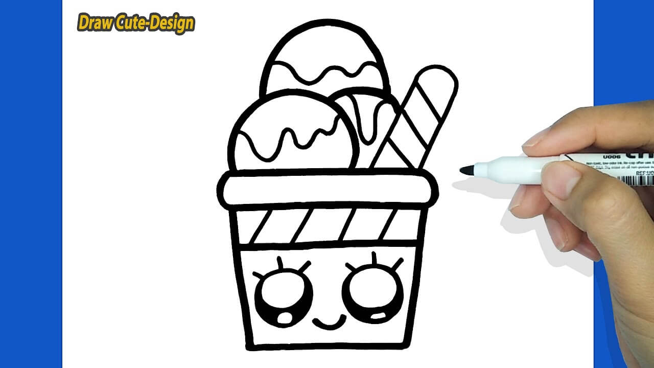HOW TO DRAW A CUTE ICE CREAM