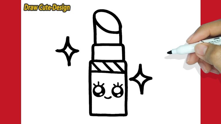 HOW TO DRAW A CUTE LIPSTICK