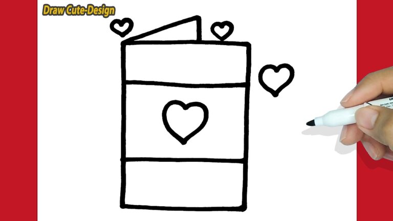 How To Draw A Happy Love Heart Card EASY