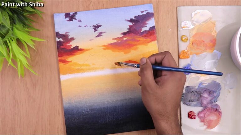 Acrylic painting idea beautiful mountain landscape painting step by step
