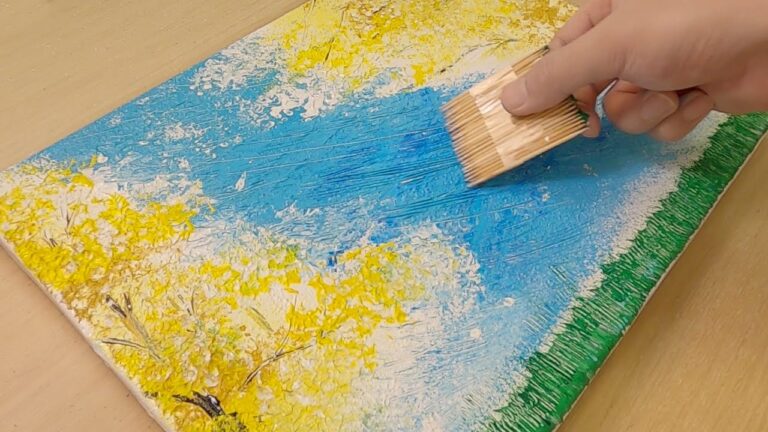 Aluminum and Toothpick painting technique / Windy day painting / Easy creative art