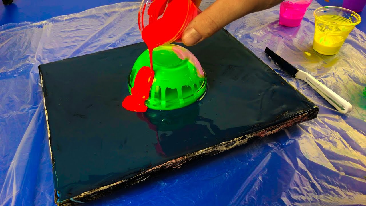 Amazing Acrylic Pouring With A Bowl A Colorful Splash