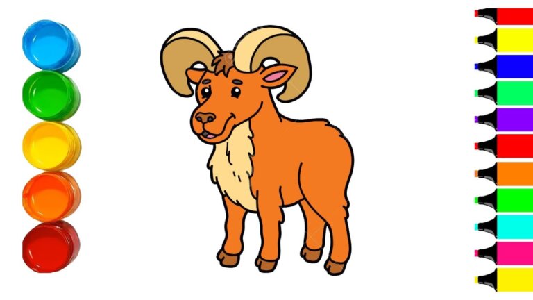 Aries Coloring Page for kids / How to draw Aries and Colour / animal coloring pages