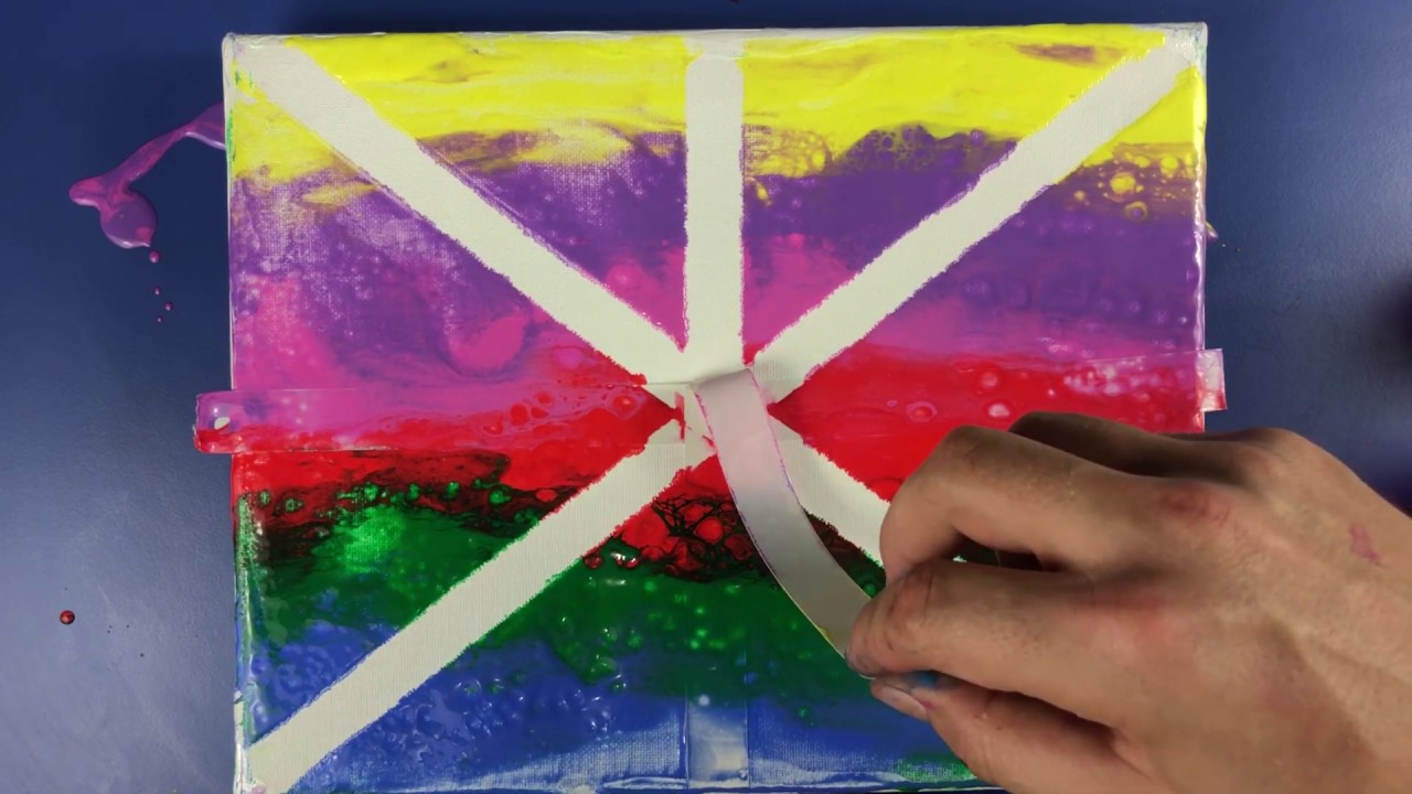 Beautiful Acrylic Painting with Duct Tape