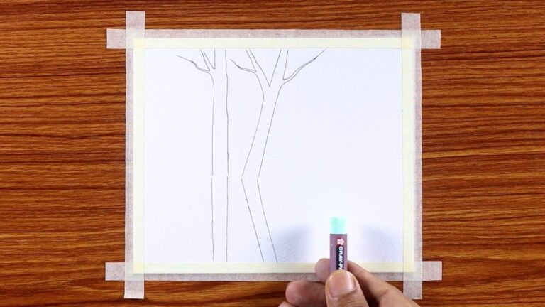 Beautiful Foggy Autumn  Scenery / Drawing or Painting with Oil Pastels and Acrylic / Step by Step
