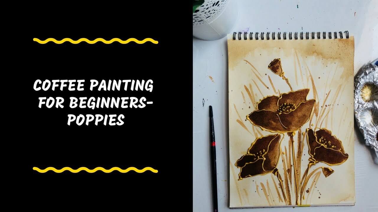 Beautiful coffee painting for beginners poppies DIY coffee art