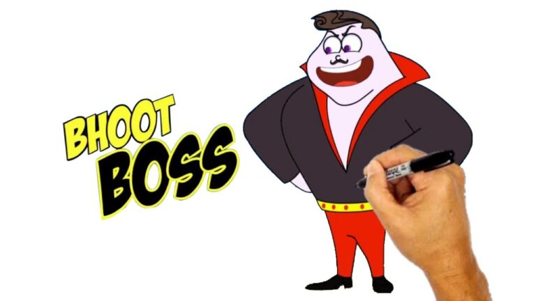 Bhoot boss drawing - bhoot boss cartoon drawing || paap o meter cartoon drawing