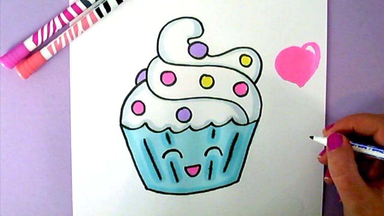 HOW TO DRAW A CUTE CUPCAKE - YouTube