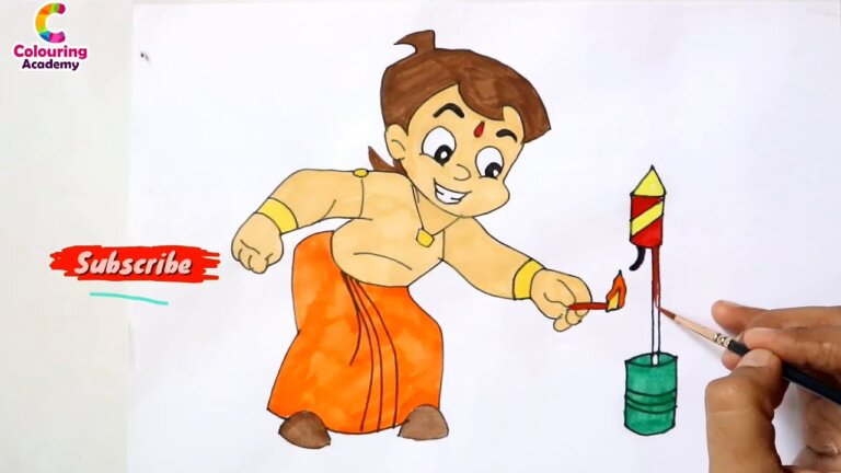 Chhota bheem Diwali special drawing for kids | Chhota bheem Diwali cartoon