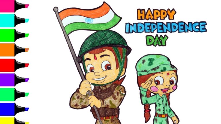 Chhota bheem Drawing / Independence day coloring / Chota bheem Independence day