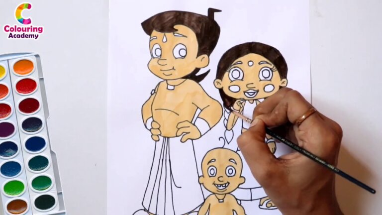 Chhota bheem drawing | Chhota bheem and friends colouring page