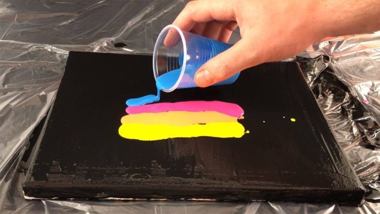Colorful Abstract Dots Painting Acrylic Pouring Technique