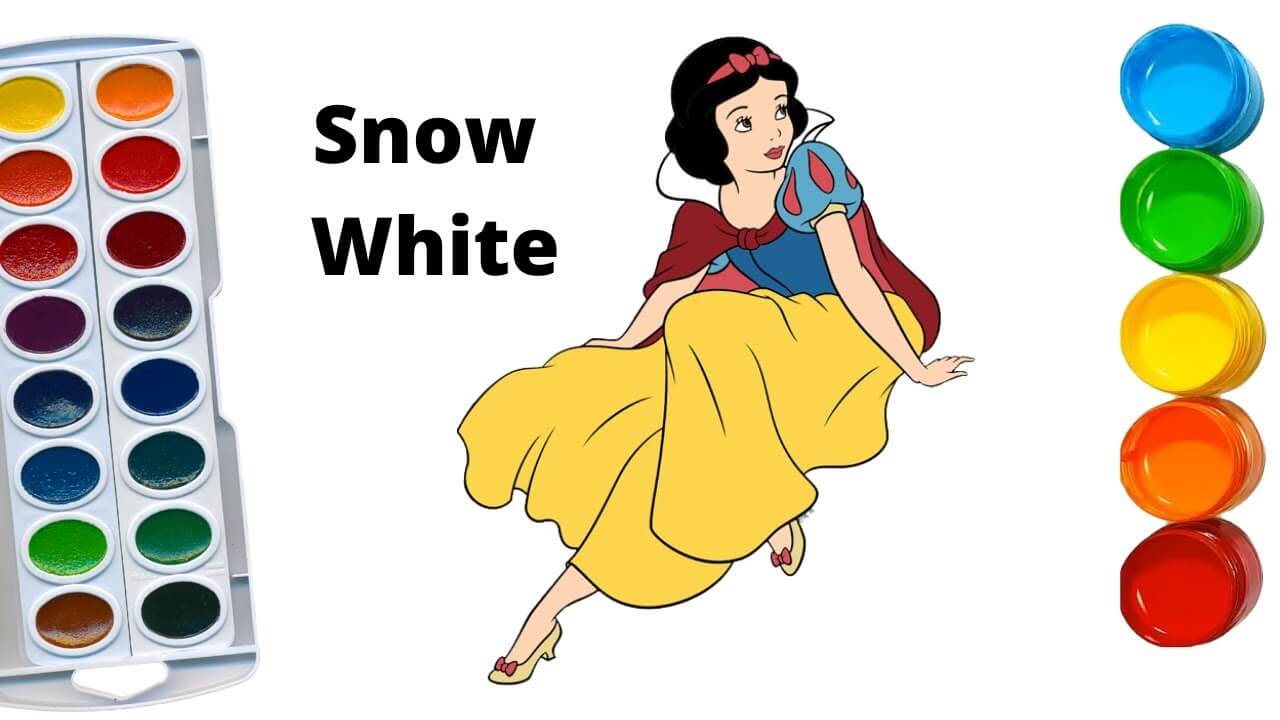 Coloring Snow White Disney Princess | Draw color paint Cute Snow White Princess