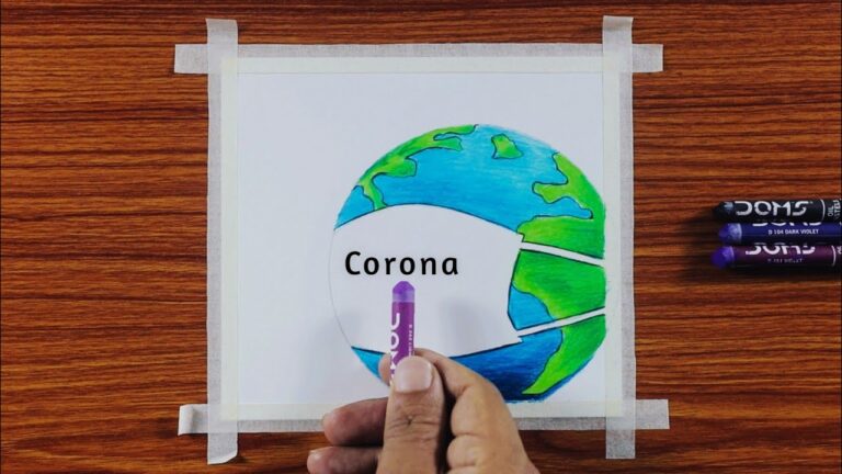 Corona Lockdown Drawing / Drawing with Oil Pastel and Colour Pencil for Students  / Step by Step