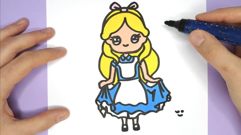 DISNEY DRAWING How to Draw and Color cute Alice