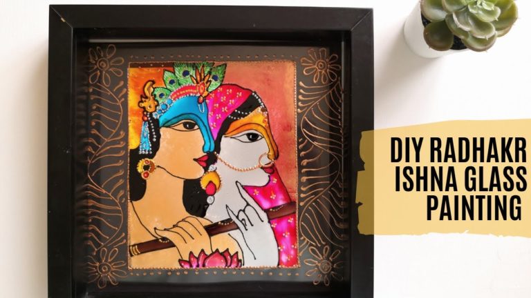 DIY Radhakrishna Wall decor using glass painting techniquestep by step