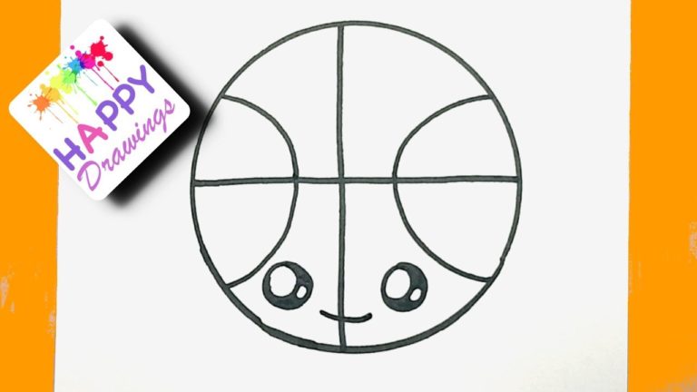 DRAWING FOR KIDS HOW TO DRAW A CUTE BASKETBALL