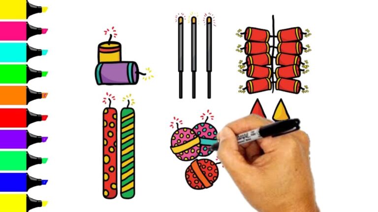 Diwali crackers drawing | Coloring Diwali Crackers | DIWALI DRAWING