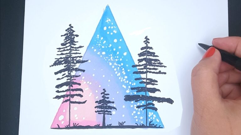 Dream Scenery with Markers step by step Geometric Drawings