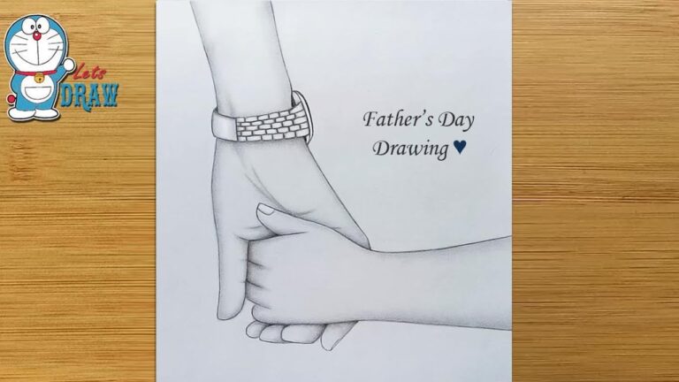 Fathers Day Drawing with Pencil sketch for beginners Babalar
