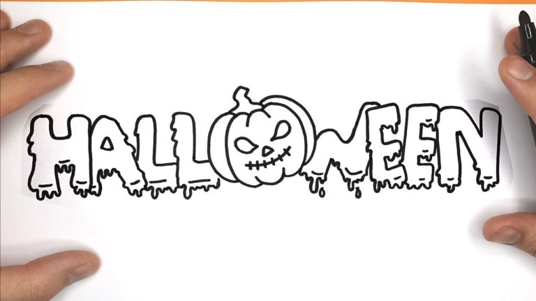 HALLOWEEN word Tutorial Happy Drawings