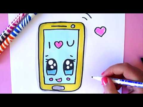 HOW TO DRAW A CARTOON SMARTPHONE STEP BY STEP