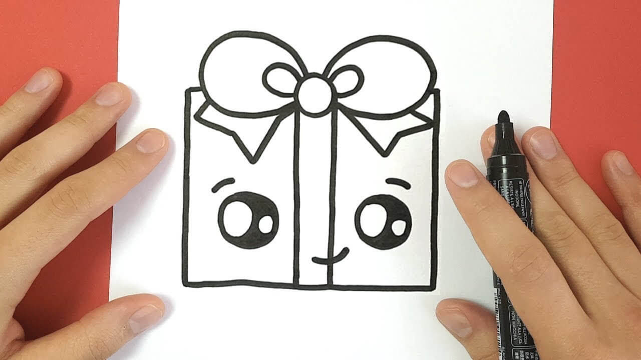 HOW TO DRAW A CHRISTMAS PRESENT CUTE AND EASY