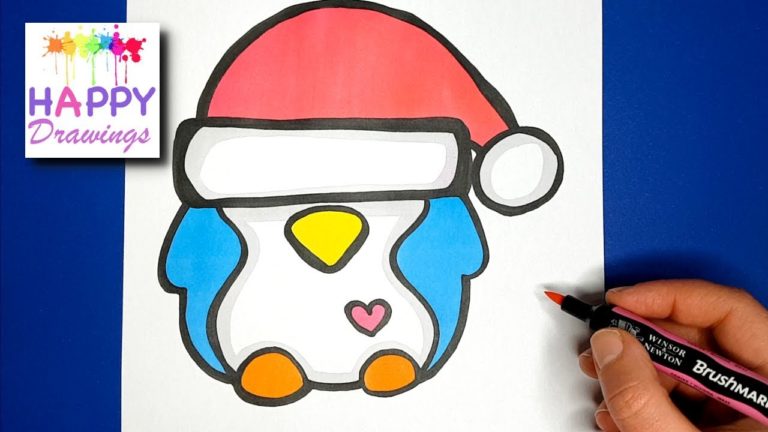 HOW TO DRAW A CUTE PENGUIN WITH A LOVE HEART