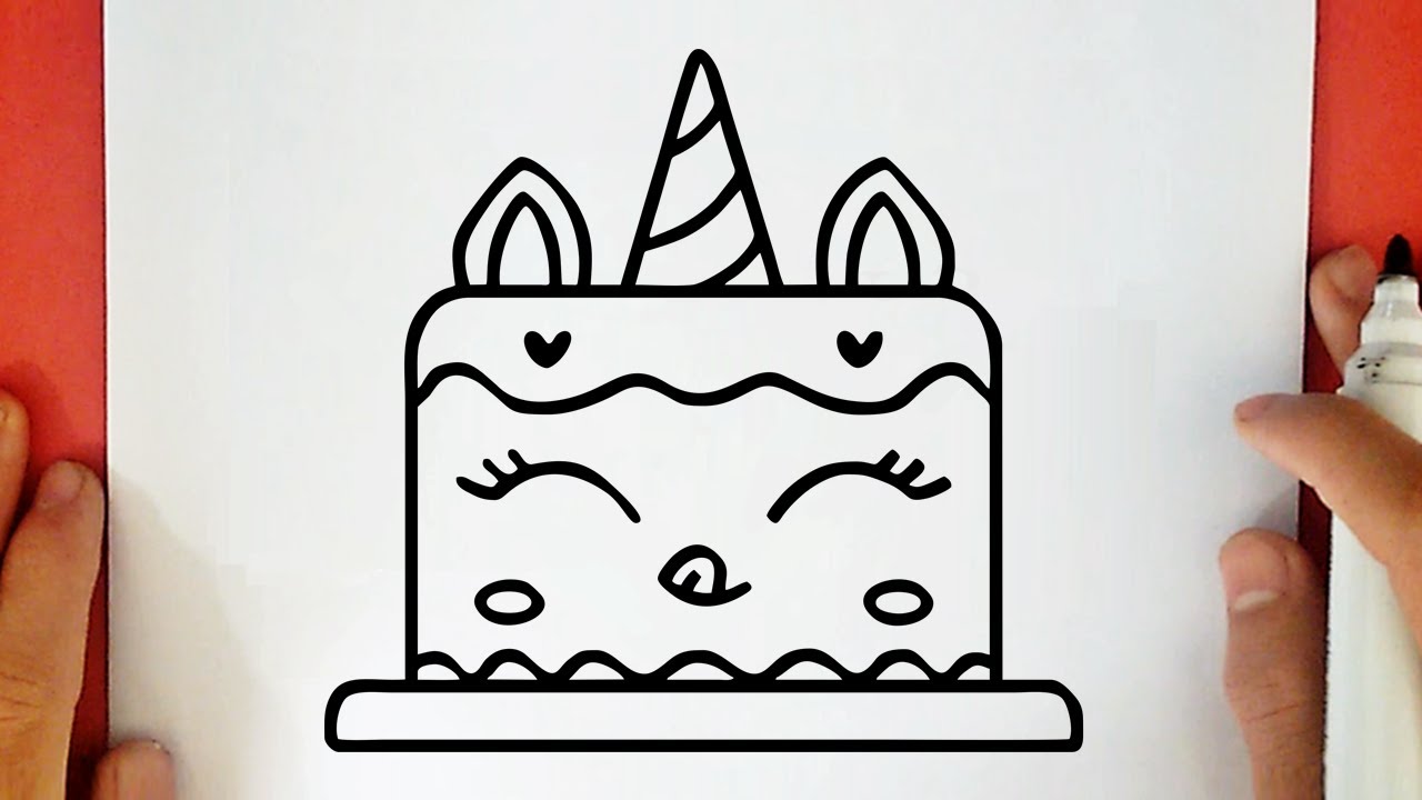 HOW TO DRAW A CUTE UNICORN CAKE