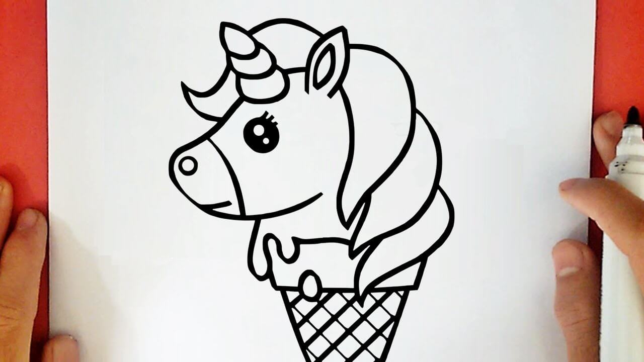 HOW TO DRAW A CUTE UNICORN ICE CREAM