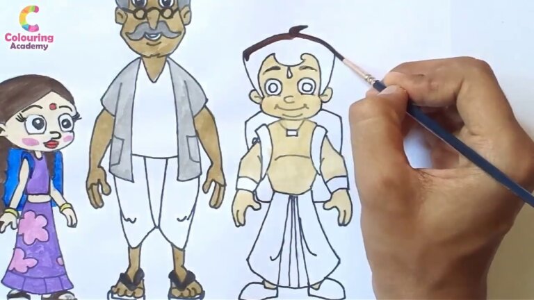 HOW TO DRAW CHHOTA BHEEM AND TEACHER | Chhota bheem teachers day