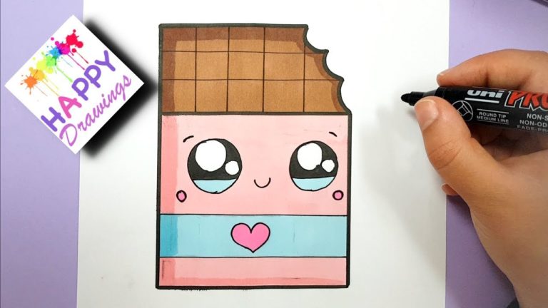 HOW TO DRAW CUTE CHOCOLATE BAR WITH A LOVE HEART