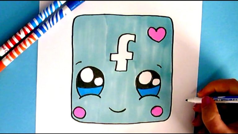 HOW TO DRAW FACEBOOK ICON CUTE EASY DRAWING STEP