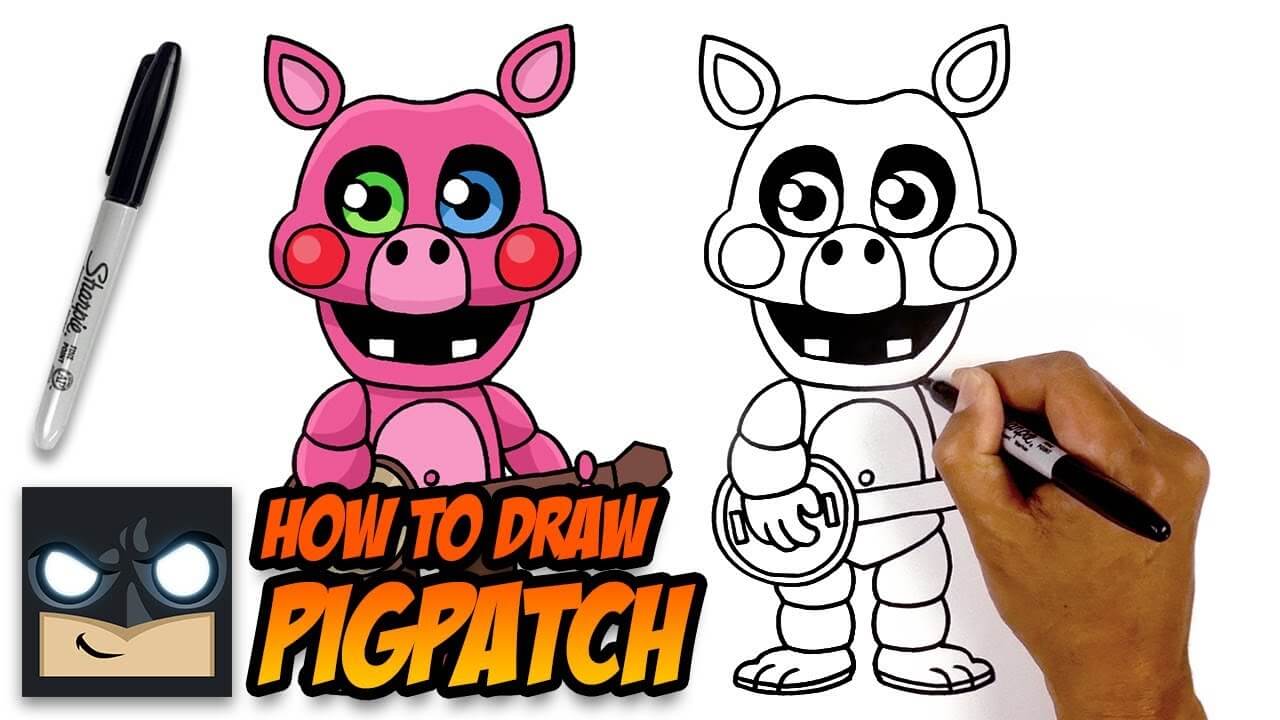 HOW TO DRAW PIGPATCH FIVE NIGHTS AT FREDDY’S