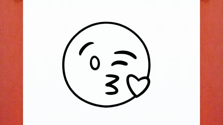 HOW TO DRAW THE KISSING EMOJI