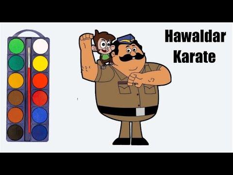 Hawaldar Karate drawing and colouring | Little Singham Drawing | Hawaldar Karate