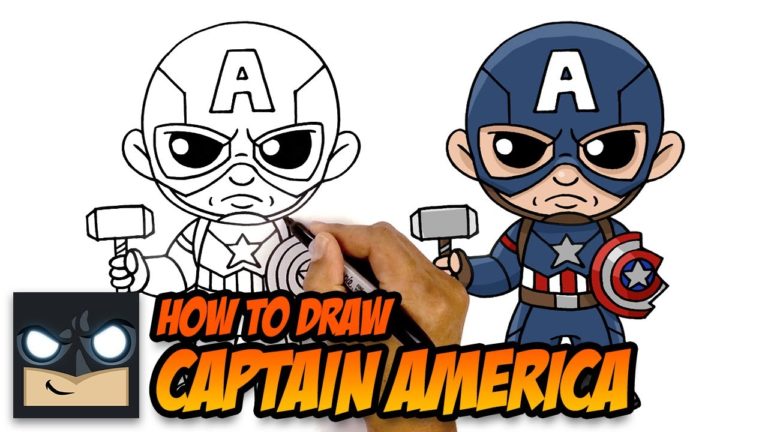 How To Draw Captain America With Shield and Mjolnir