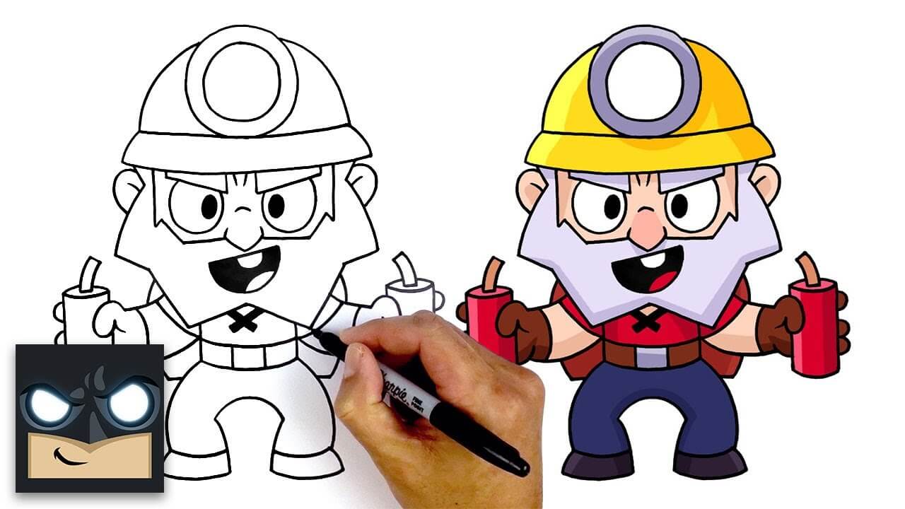 How To Draw Dynamike Brawl Stars Myhobbyclass Com - cartooning 4 kids brawl stars playlist