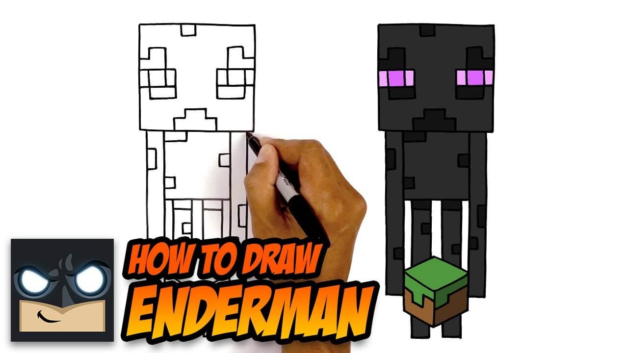 How To Draw Enderman Minecraft