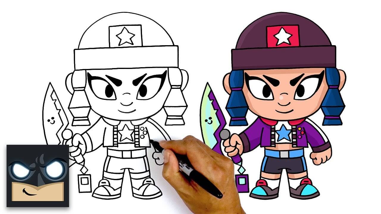 How To Draw Heroine Bibi Brawl Stars Myhobbyclass Com - brawl stars bibi heroine