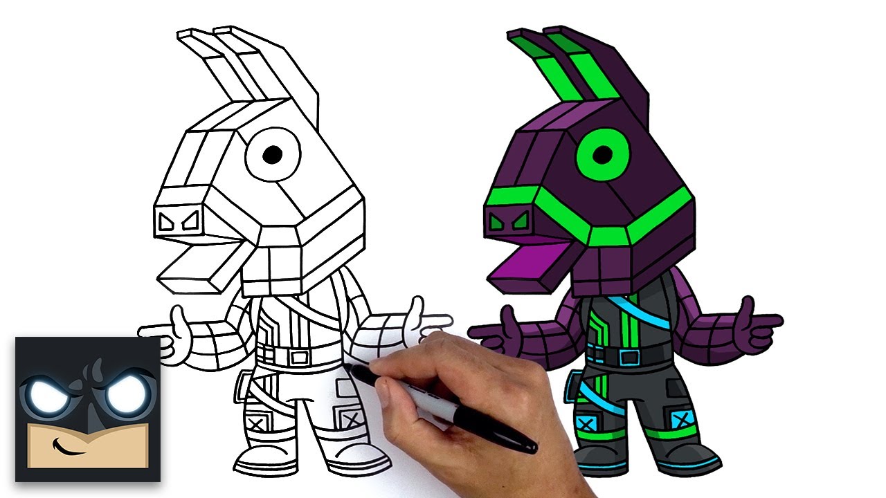 How To Draw LLION Fortnite NEON LLAMA Variant