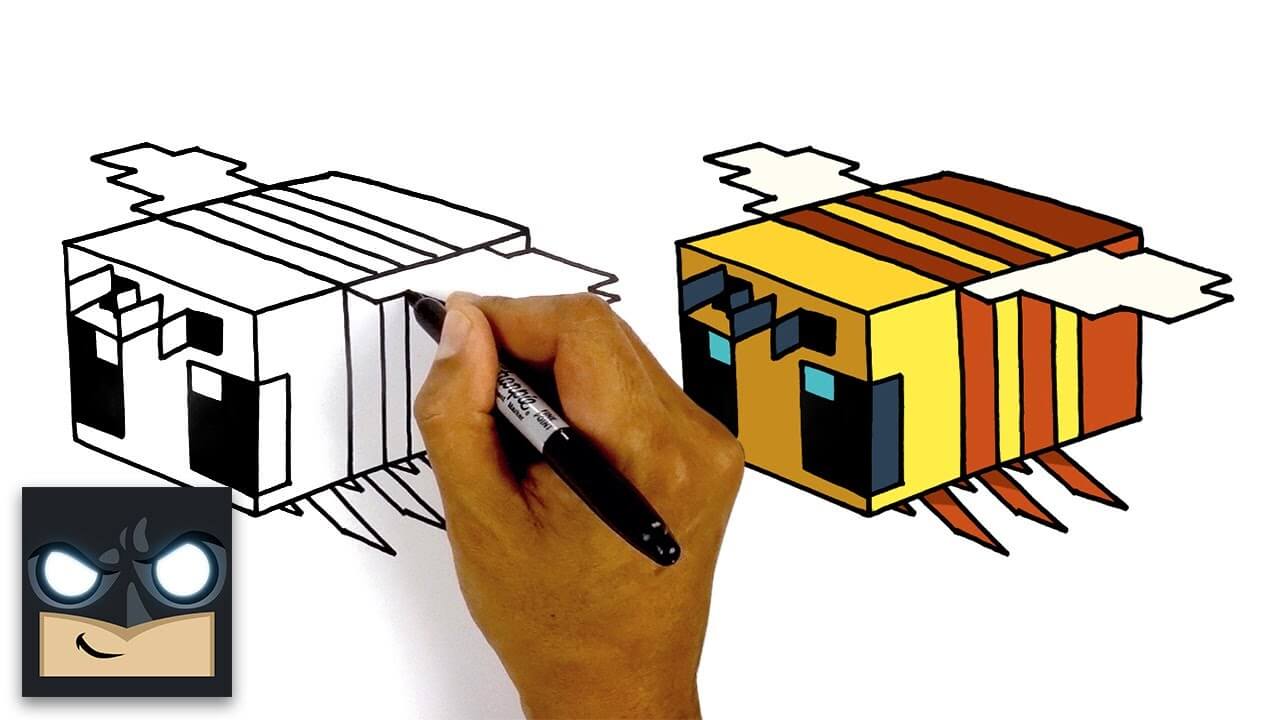 How To Draw Minecraft Bee Step By Step Tutorial