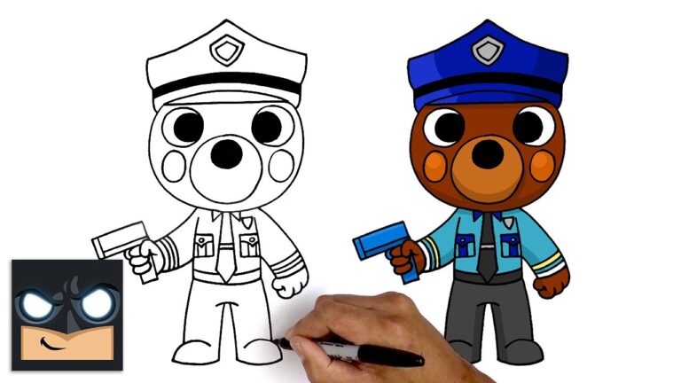 How To Draw Officer Doggy Roblox Piggy