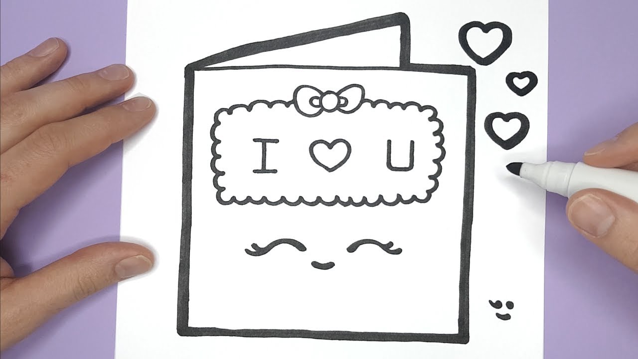 How To Draw a cute LOVE CARD for VALENTINE39S DAY