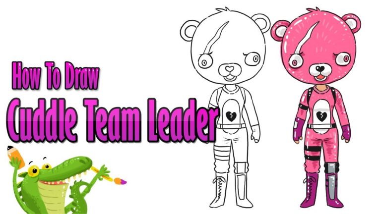 How To Draw and Coloring Cuddle Team Leader | Fortnite easy step by step ~ for kids