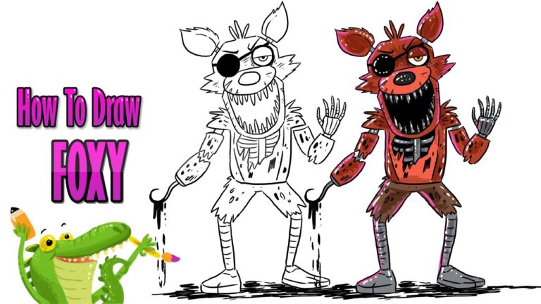 How To Draw and Coloring Foxy | Five Nights at Freddy's