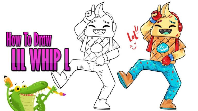How To Draw and Coloring LIL WHIP fortnite L DANCE step by step ~ for kids