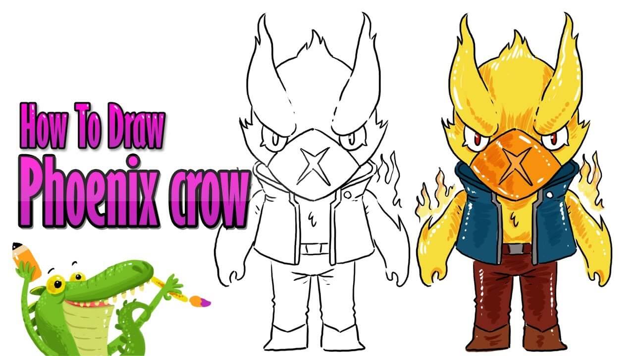 How To Draw and Coloring crow phoenix easy step by step ~ for kids